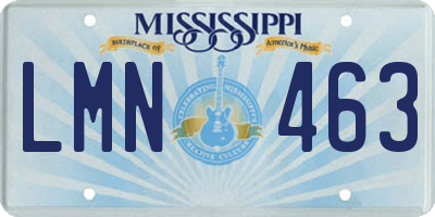 MS license plate LMN463
