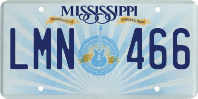 MS license plate LMN466