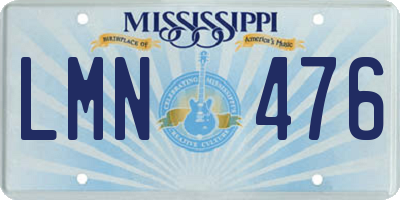 MS license plate LMN476