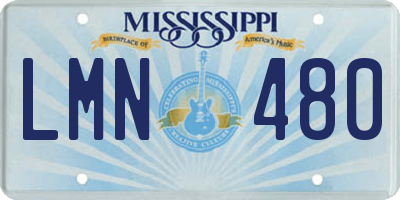 MS license plate LMN480