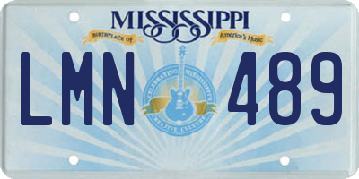 MS license plate LMN489