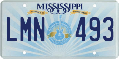 MS license plate LMN493