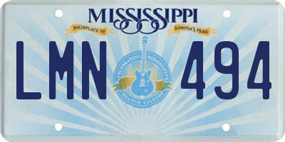 MS license plate LMN494