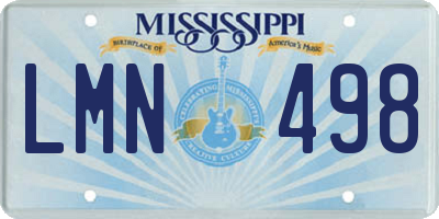 MS license plate LMN498