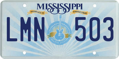 MS license plate LMN503