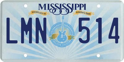 MS license plate LMN514