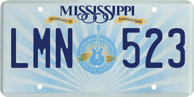 MS license plate LMN523
