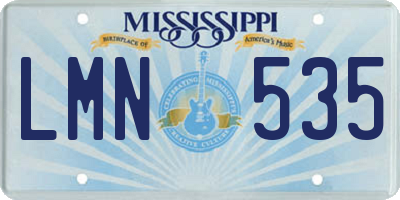 MS license plate LMN535