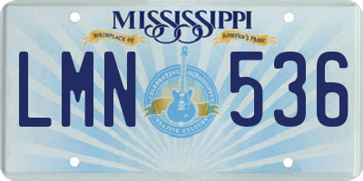 MS license plate LMN536