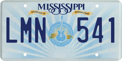 MS license plate LMN541
