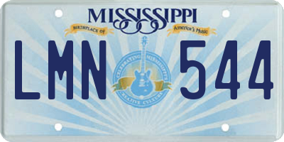 MS license plate LMN544