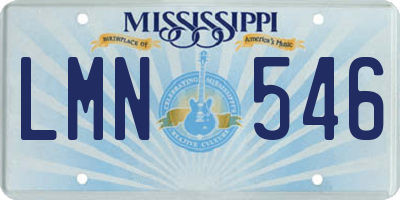 MS license plate LMN546