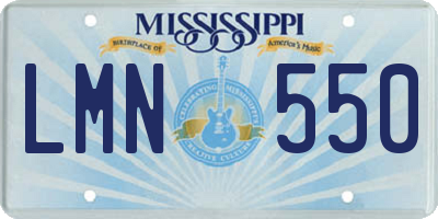 MS license plate LMN550