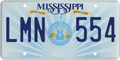 MS license plate LMN554
