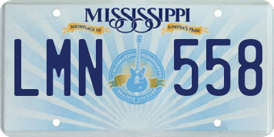 MS license plate LMN558