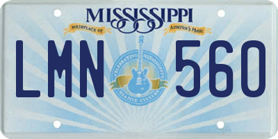 MS license plate LMN560