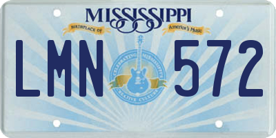 MS license plate LMN572