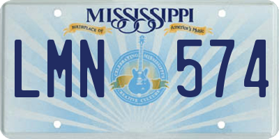 MS license plate LMN574