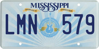 MS license plate LMN579
