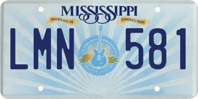 MS license plate LMN581
