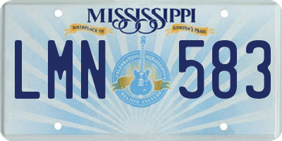 MS license plate LMN583