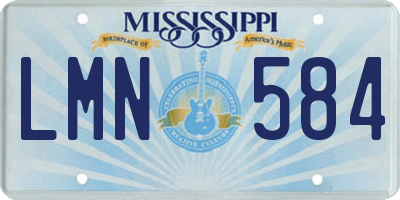 MS license plate LMN584