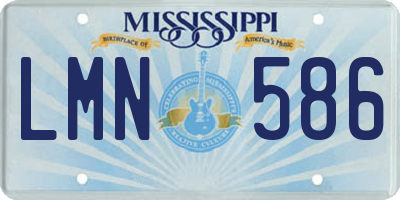 MS license plate LMN586
