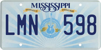 MS license plate LMN598