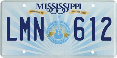 MS license plate LMN612
