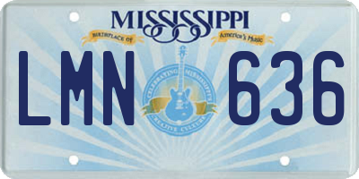 MS license plate LMN636
