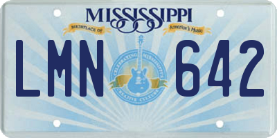 MS license plate LMN642