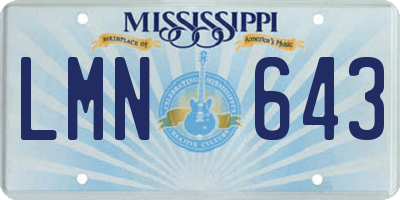MS license plate LMN643