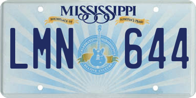 MS license plate LMN644