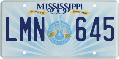 MS license plate LMN645