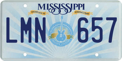 MS license plate LMN657