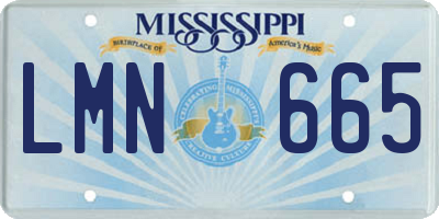MS license plate LMN665