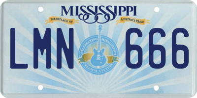 MS license plate LMN666
