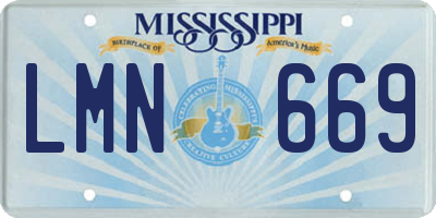 MS license plate LMN669