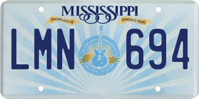 MS license plate LMN694