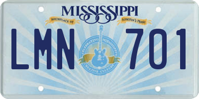 MS license plate LMN701