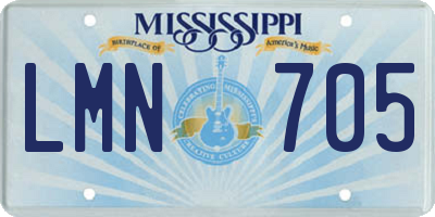 MS license plate LMN705