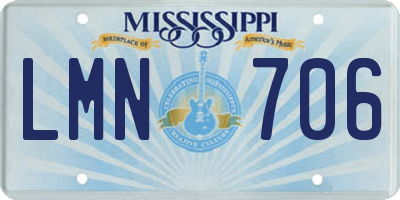 MS license plate LMN706