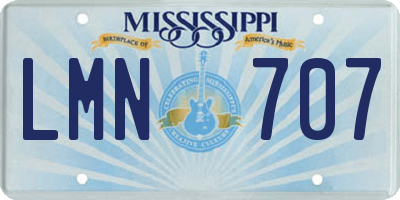 MS license plate LMN707