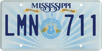 MS license plate LMN711