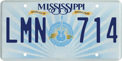 MS license plate LMN714