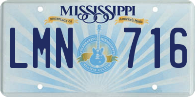 MS license plate LMN716