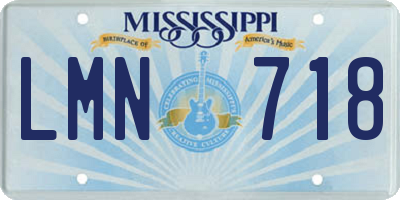 MS license plate LMN718