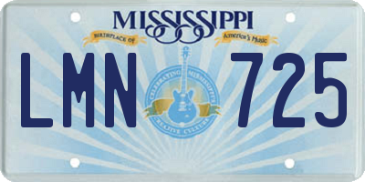 MS license plate LMN725