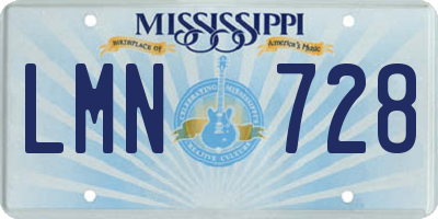 MS license plate LMN728