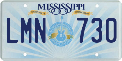 MS license plate LMN730